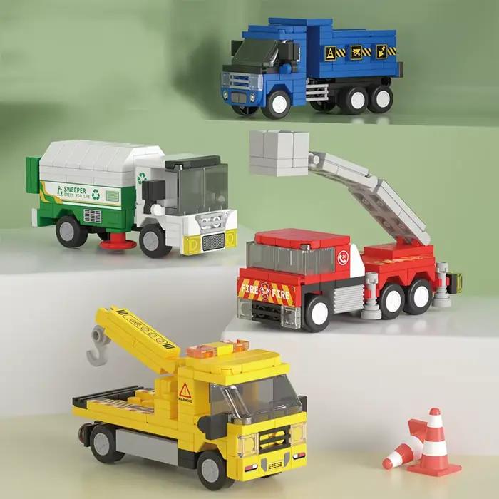 8 jouets puzzle, blocs de construction, voitures coulissantes, véhicules de simulation sur le thème