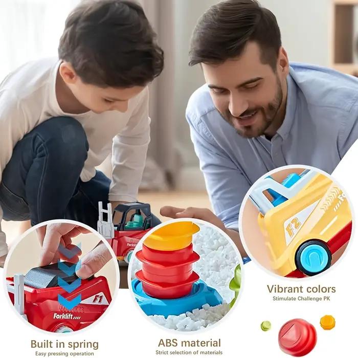 Jeu de transport de chariot élévateur d'ingénieur - Jouet de construction stimulant le cerveau avec camion minier