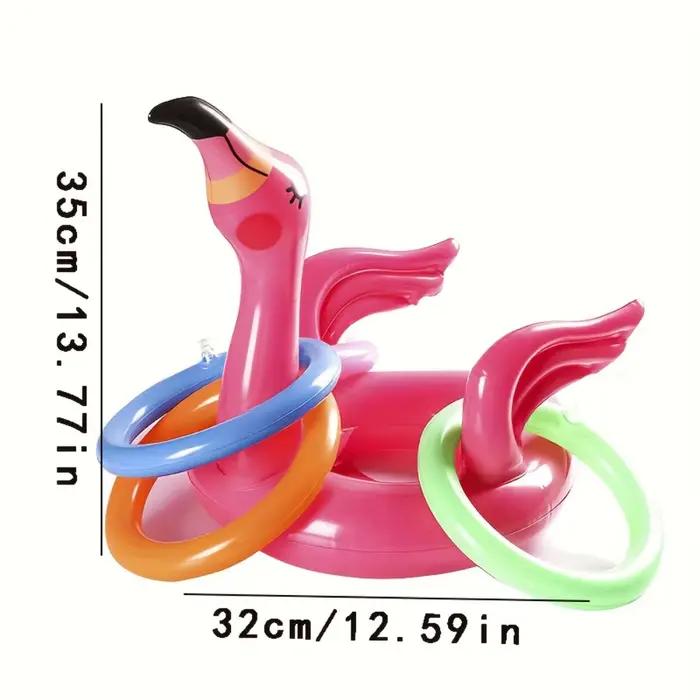 Anneau de flamant gonflable rose, jouets de jeu de lancer, anneaux de jeu de lancer et anneaux gonflables de couleur aléatoire