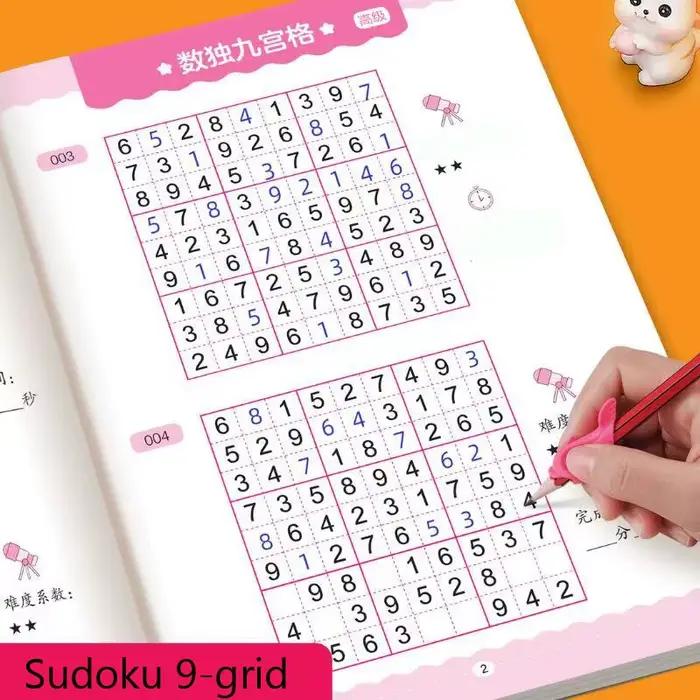 Livre de puzzle Sudoku amusant et éducatif pour enfants : niveaux faciles à dur pour l'entraînement cérébral des enfants et le développement des compétences logiques