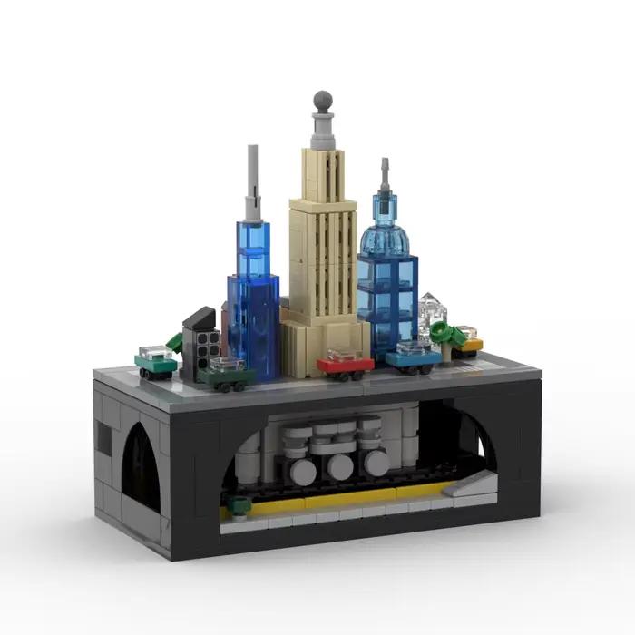Ensemble de construction de ville miniature MOC City Street View blocs de construction de train manuels pour adultes et adolescents occasions spéciales