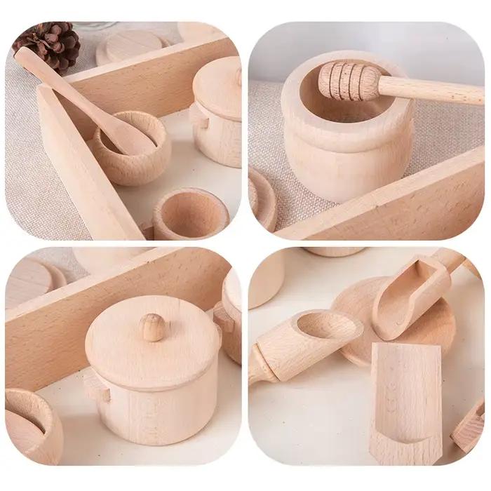 Montessori sensoriel éclairer Puzzle jouets ensemble simulé cuisine service à thé expérience familia