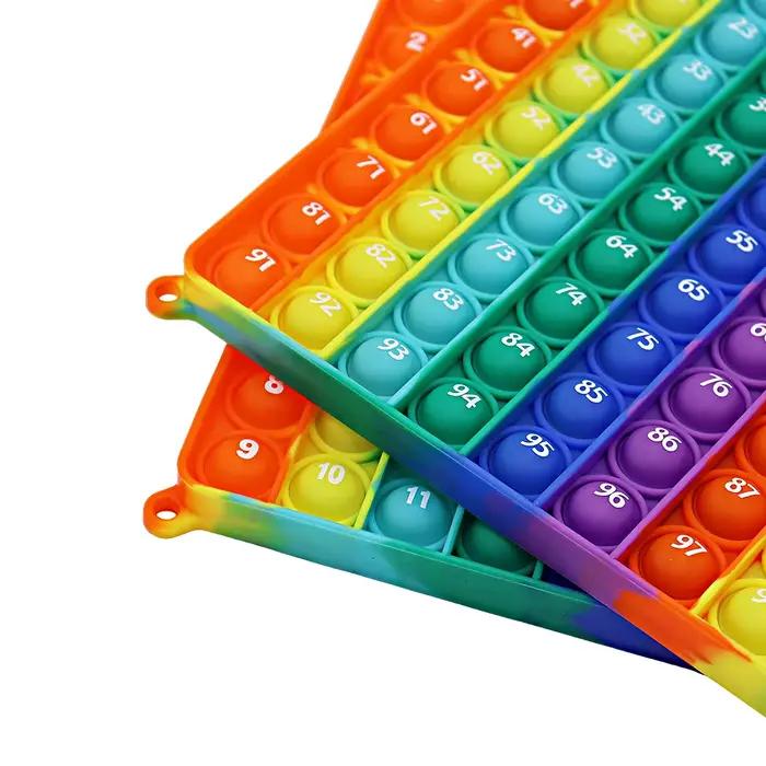 9x9 Multiplication 1-100 jouets de comptage Fidget, bulle de poussée en Silicone chiffres d'apprenti