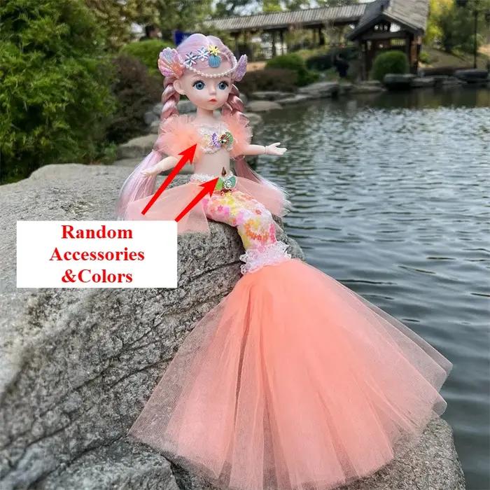 45 cm/17.72 pouces sirène poupée fille jouet yeux bleus enfants princesse