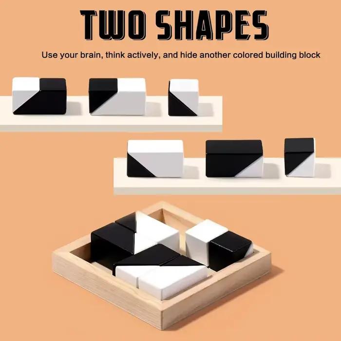 Puzzle de blocs en cube de 120 niveaux avec rangement intégré