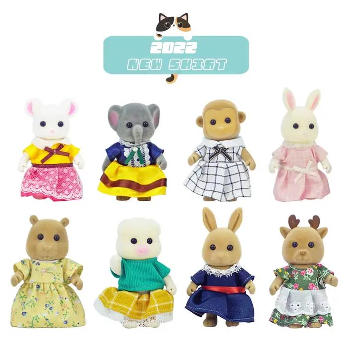 Lapin de pâques 1:12, Simulation forêt, famille, renne, Panda, animaux, maison de poupée, meubles mi