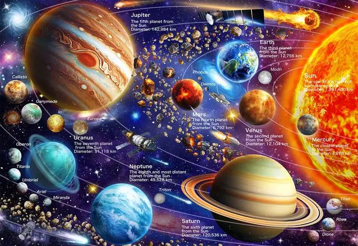 Planètes de l'univers, puzzles de 500/1000/1200/2000 pièces