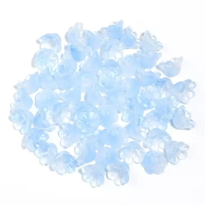 Perles colorées en forme de fleur de muguet, 50 pièces, 12x7.5mm, en verre, amples, pour la fabricat