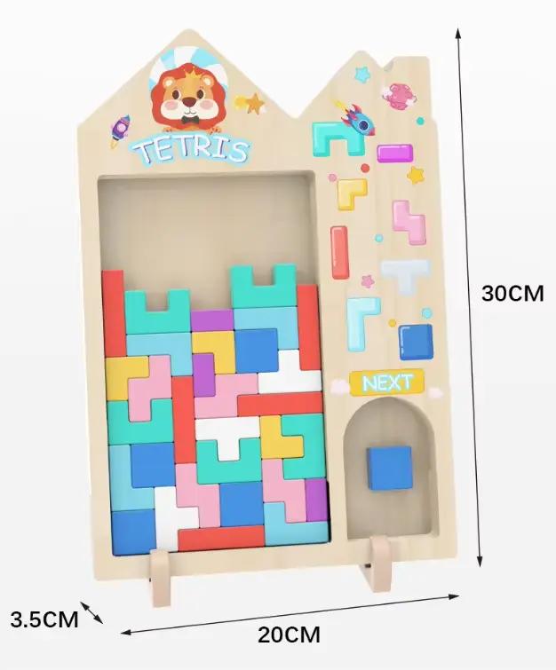 Jeu de puzzle en bois à empiler, blocs en bois, jeu de mémoire, blocs russes en bois, casse-tête pou