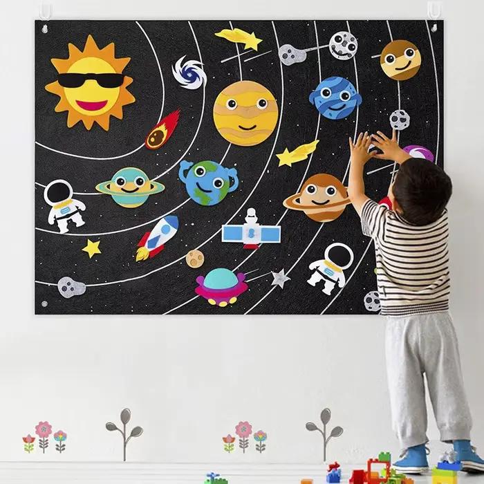 Planche d'histoire en feutre animaux de ferme, livre de contes de ferme, puzzle interactif Montessori, jeu d'éducation précoce, décoration murale pour enfants occasions spéciales