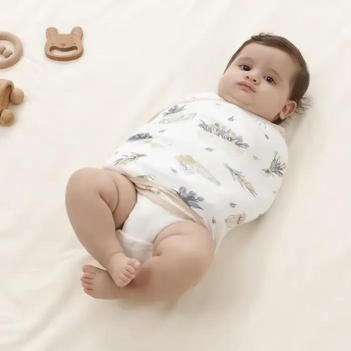Couverture d'emmaillotage en coton pour bébé de 0 à 6 mois