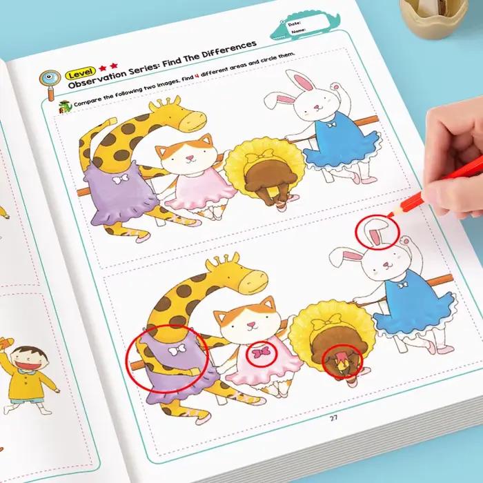 Cahier d'activités sur les différences invisibles pour enfants 3-6 ans et 6-12 ans, jeux d'observation et mémoire, Montessori, Yligoode