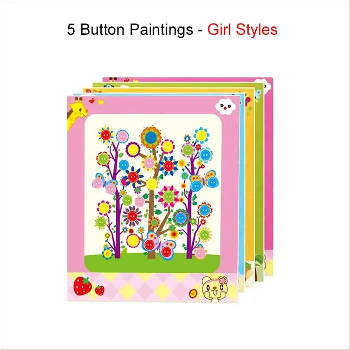 Enfants bouton autocollant jouet développement jouets autocollants jeu artisanat autocollants faciles à poser dessin animé motif peinture dessin TMZ