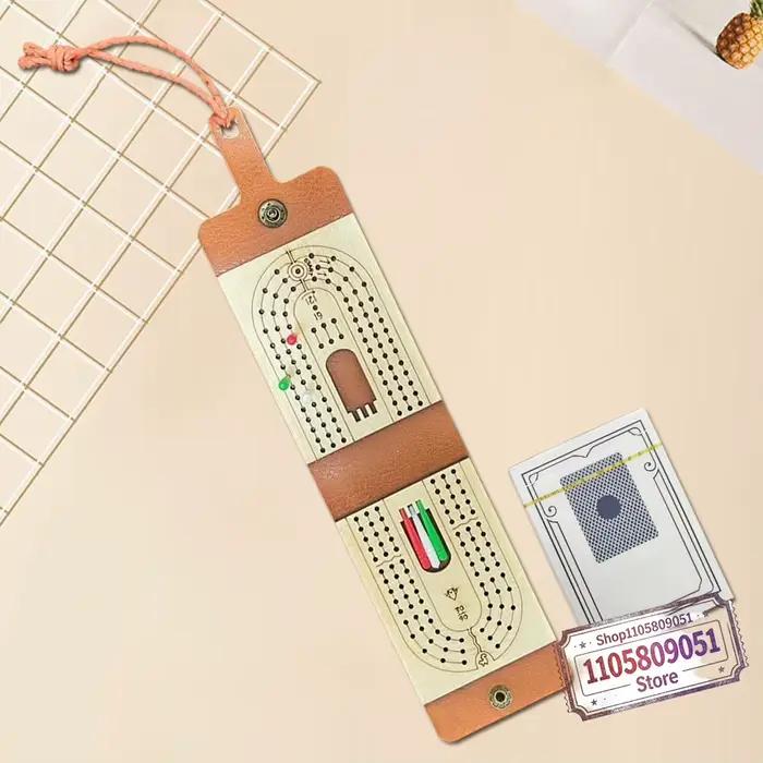 Jeu de cribbage comprenant des cartes à jouer, 6 pions, jeu de table amusant pour 2 à 4 joueurs, jeu de cartes portable pour adultes et enfants.