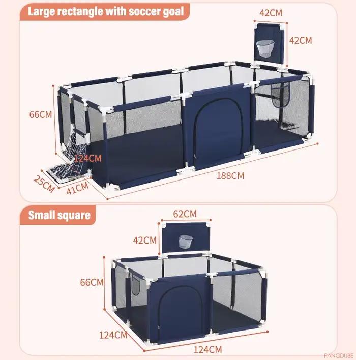 Clôture de sécurité pour bébé Parc pour chambre d'enfant Jeux pour bébé Aire de jeu Poteau à balles Occasions spéciales Enfants 0-6 ans Sécurité et Exploration