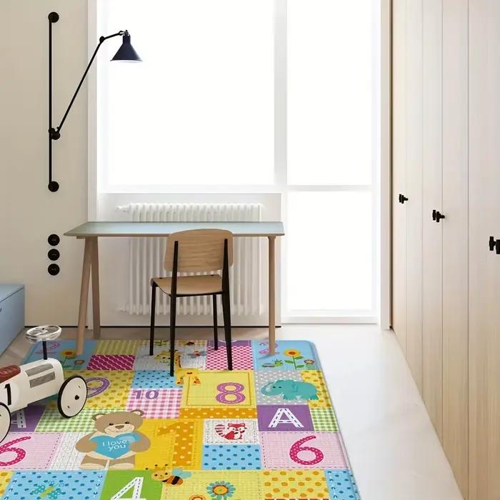 Tapis de jeu AYRA double face pour enfants, motif de dessins animés, imperméable, antidérapant, éducatif pour activités intérieures et extérieures, pour maternité et tout-petit