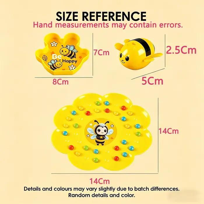 Jeu de société magnétique Little Bumblebee Double Game abeilles mangeuses de perles plateau fleuri 20 perles colorées 2 abeilles magnétiques pour enfants et adultes occasions spéciales