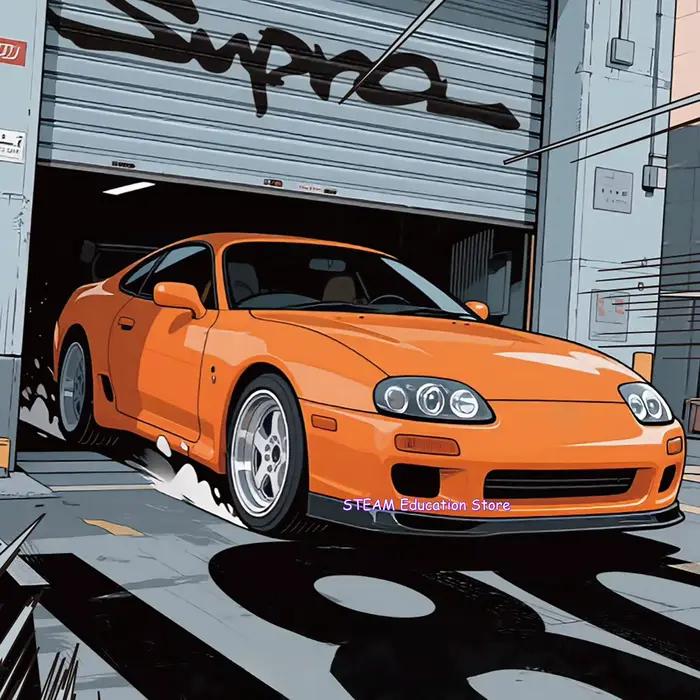 PB 8815 Ville Supra Vitesse Blocs de construction de voiture de course modèle A80 JDM