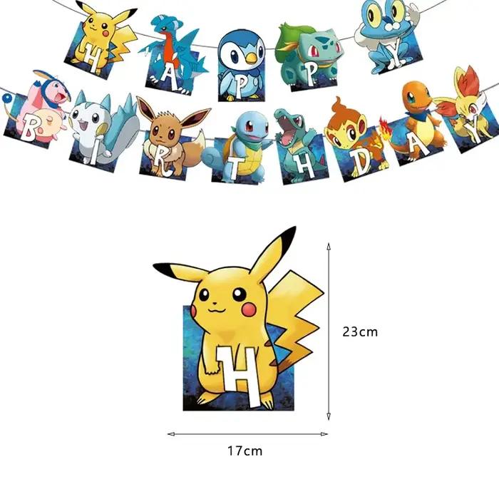 Décoration de fête d'anniversaire pour enfants, ballons en aluminium et en latex Pikachu, vaisselle,