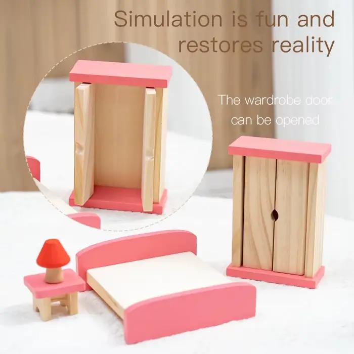 Meubles Miniatures en Bois Éducatifs Pour Jeux d’Imitation Enfants Occasions Spéciales Développement Cognitif Jeu Social