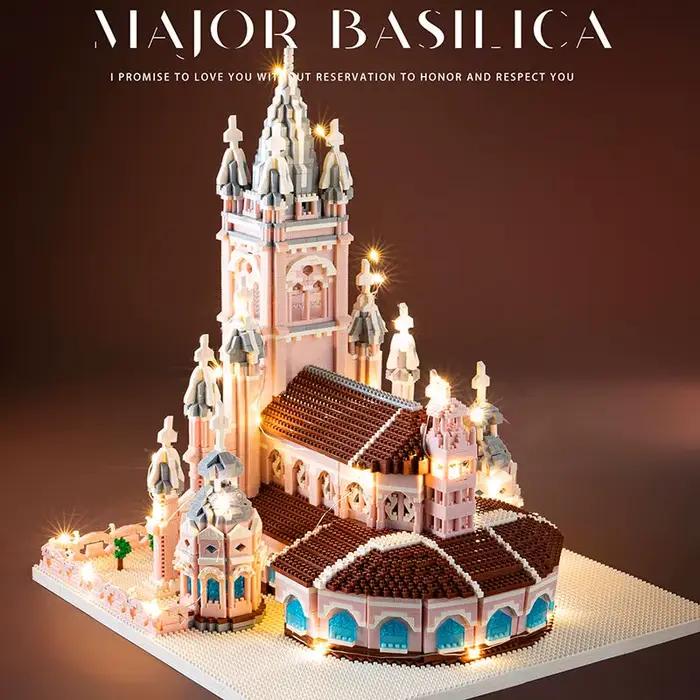 7000 pièces modèle d'architecture mondiale église rose du cœur sacré Micro blocs de construction bri