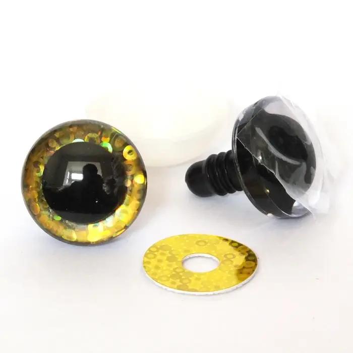 20 pièces 9/12/14/16/18/20/25/30/35/40mm yeux de jouet de sécurité en plastique trapèze transparent + non-tissés à paill