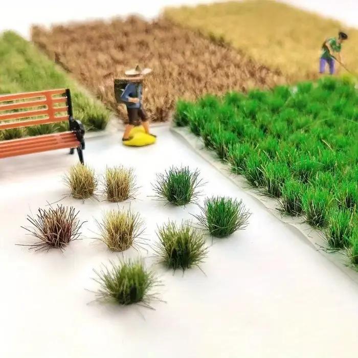 5mm 104 pièces, grappes d'herbe artificielle pour modélisme, table de sable, miniatures, fleurs artificielles, accessoires de scène, bricolage, grappes d'herbe