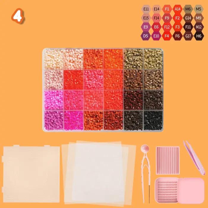 24 couleurs 12000 pièces Perler perles ensemble Kit de fabrication 2.6mm Hama