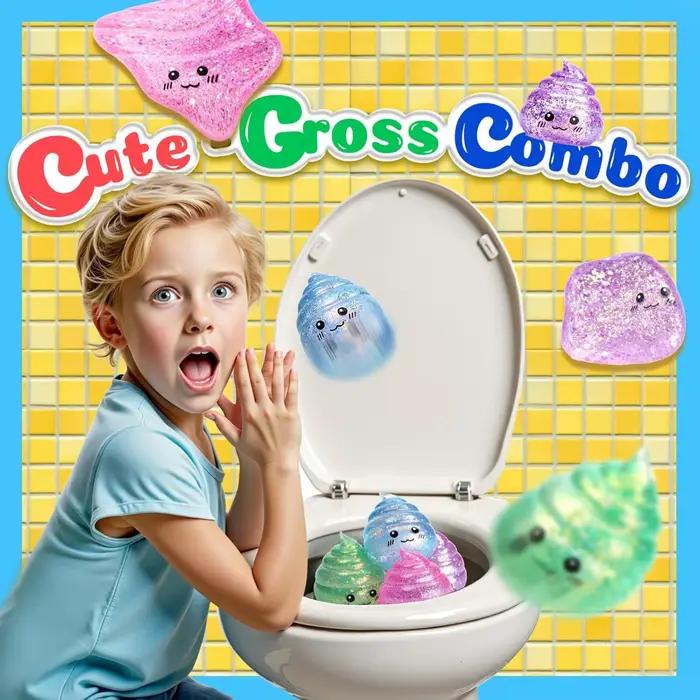 Nouveauté Squishy caca Stress balle Squishies jouets paillettes drôle Stretch presser Fidget