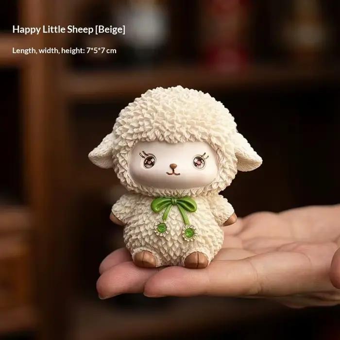 Figurine de petit mouton mignonne, décoration de bureau haut de gamme, un cadeau pour l'année du mou