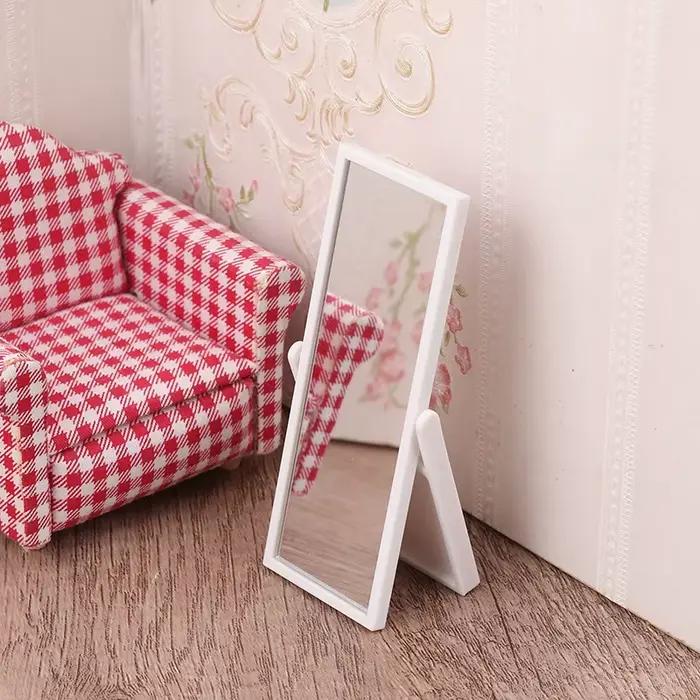 Maison de poupée Miniature 1:12, Simulation de miroir pleine longueur, accessoires de meubles pour d