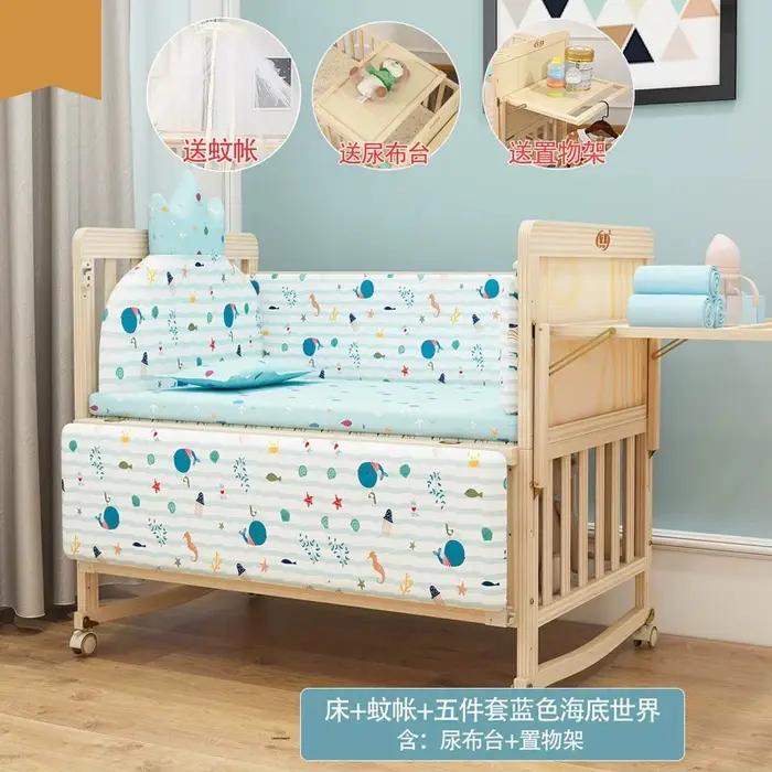 Berceau intelligent réglable en 3 étapes sur roulettes multicolore pour bébé lit de jeu et bureau d'apprentissage occasions spéciales