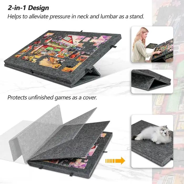 Table de puzzle portable 1000/1500 pièces avec 6 tiroirs de rangement grande capacité pour l'éducation