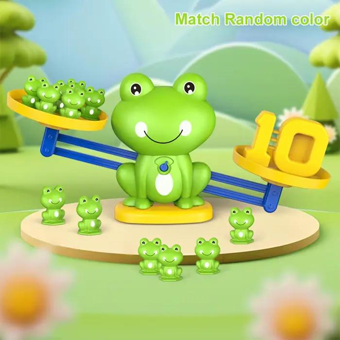 Jouets éducatifs Balance Grenouille en plastique rose ou vert pour apprentissage des mathématiques chez les enfants occasions spéciales jeux de développement intellectuel pour garçons et filles