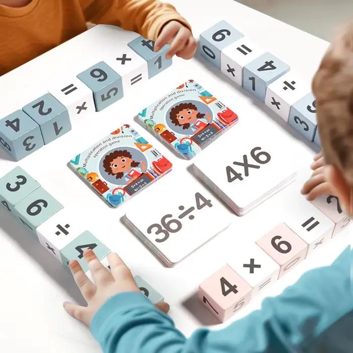 Jeu de Multiplication et de Division Double joueur en bois Montessori pour enfants