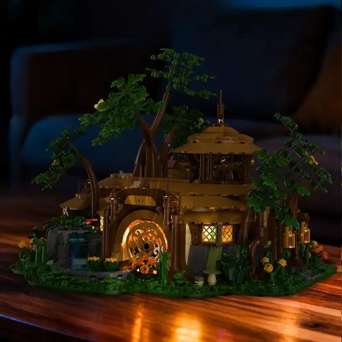 Idea City Street View Forest House Building Block Jungle Shelter Construction Bricks Toys With Light Collection For Gifts