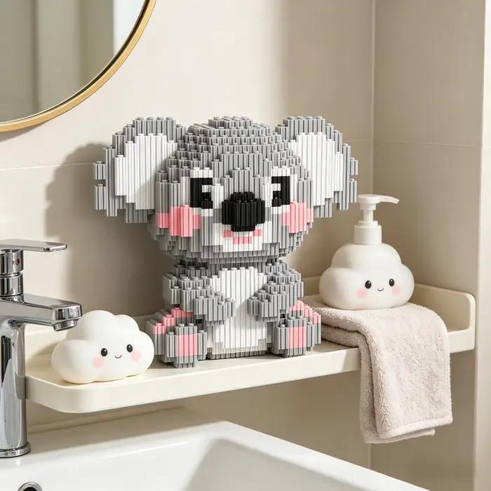 Ensemble de blocs de construction Koala rougissant de dessin animé