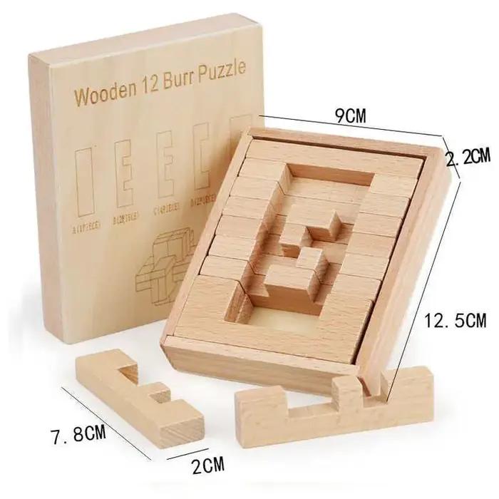 Nouveaux puzzles en bois à douze problèmes difficiles