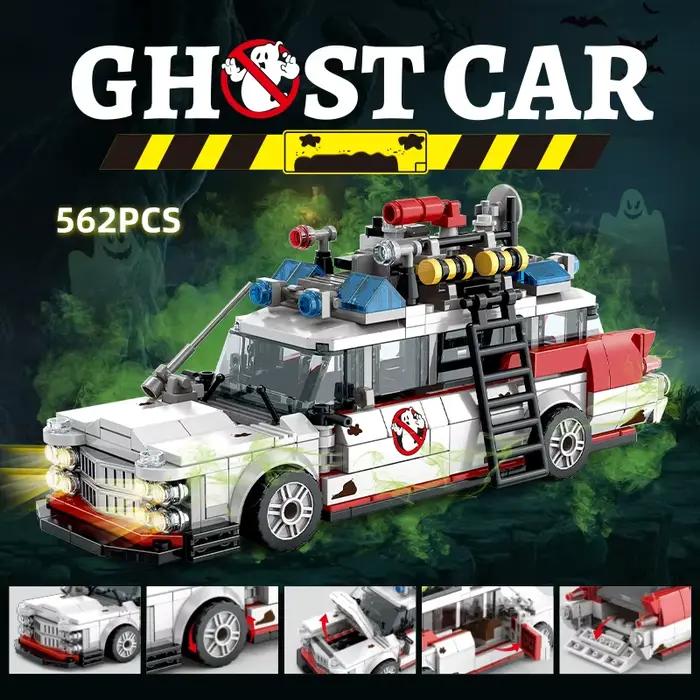 Mini Voiture de Course Fantôme en Blocs de Construction 562 Pièces MOC Briques Ambulance Rétro Jouet d'Assemblage DIY pour Adultes Cadeau d'Halloween Noël Anniversaire