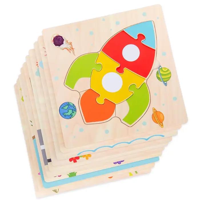 Puzzle 3D en bois pour bébé