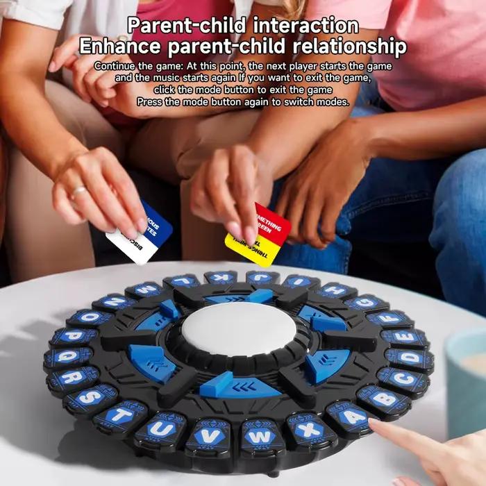 Jeu de société Crazy Alphabet – Roue rotative à 24 touches pour le plaisir en famille et l'apprentissage interactif!