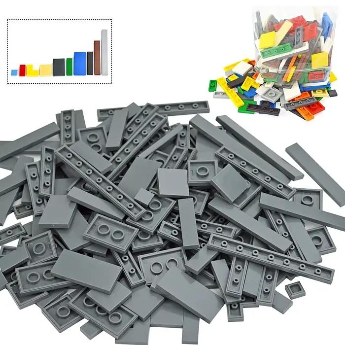 150 pièces de tuiles plates fines et lisses multicolores Leduo - Briques de construction éducatives DIY