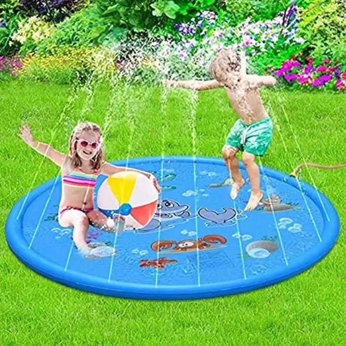 Jet d'eau froide gonflable pour enfants pelouse extérieure été animal marin arroseur jeu coule tapis de jeu baignoire en polymères jouets de bain