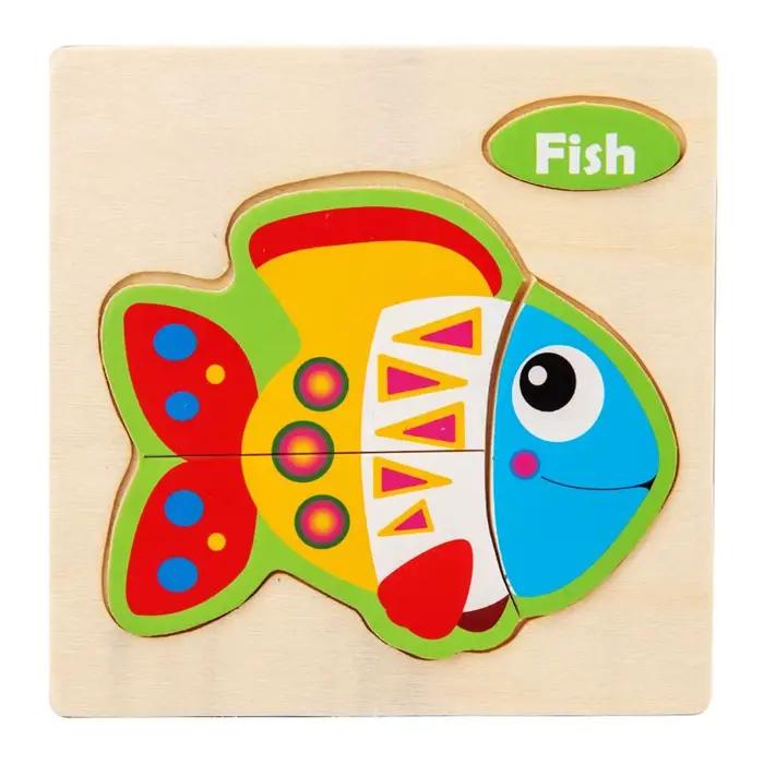 Puzzle animal en bois 3D, jouets de circulation, puzzle à plusieurs sujets, jouet d'éducation précoc