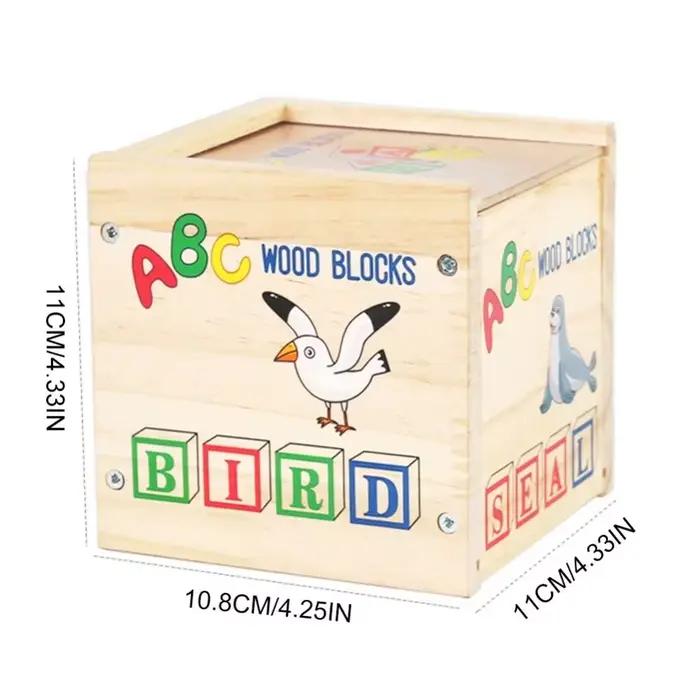 Blocs de construction en bois pour apprentissage Cognitif, lettres de l'alphabet et des chiffres, jouets cognitifs, motricité, lettre ABC