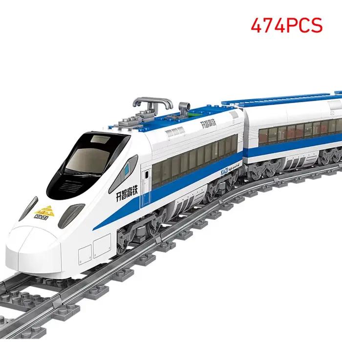 KNEW BUILT Train de 78 cm avec jouet de bloc de construction sur une batterie auto-fournée