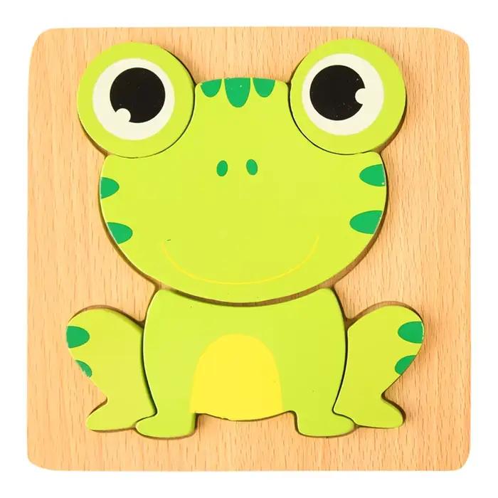 Puzzle 3D en bois Datgo style dessin animé éducatif pour développement intellectuel enfant et parent avec 9 coloris variés