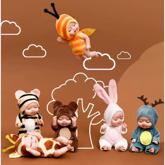 1 pièces Kawaii 12cm Simulation renaissance poupées jouet Mini mignon dormir bébé série poupée dessi