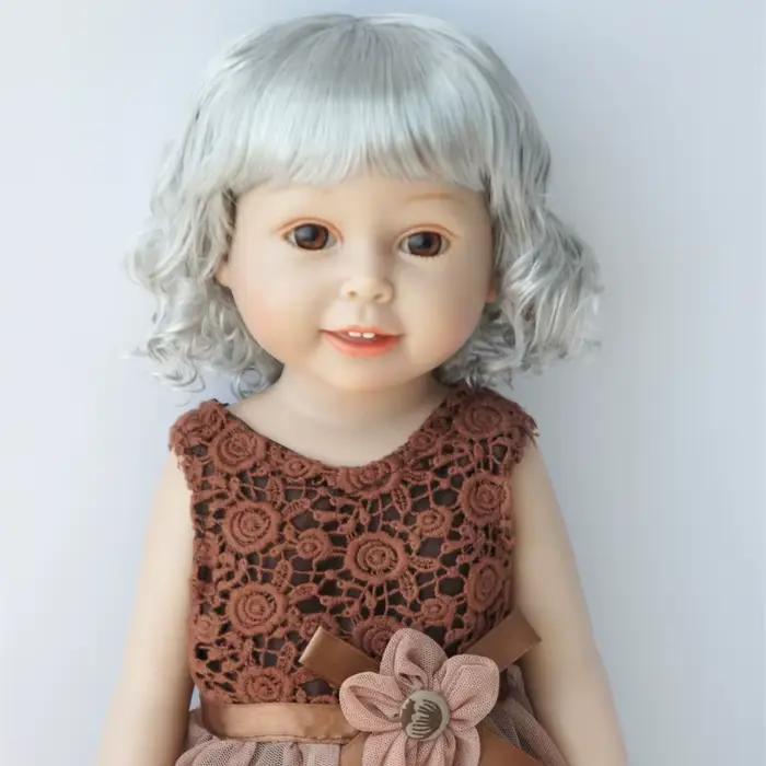 JD260 11-12 pouces 28-30CM légèrement dame boucles synthétique mohair BJD perruques bambin poupées R