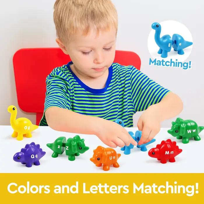 Jeu de correspondance de dinosaures pour enfants apprentissage couleurs chiffres lettres activité éducative jouet Montessori occaions spéciales enfants 4-6 ans 7-12 ans